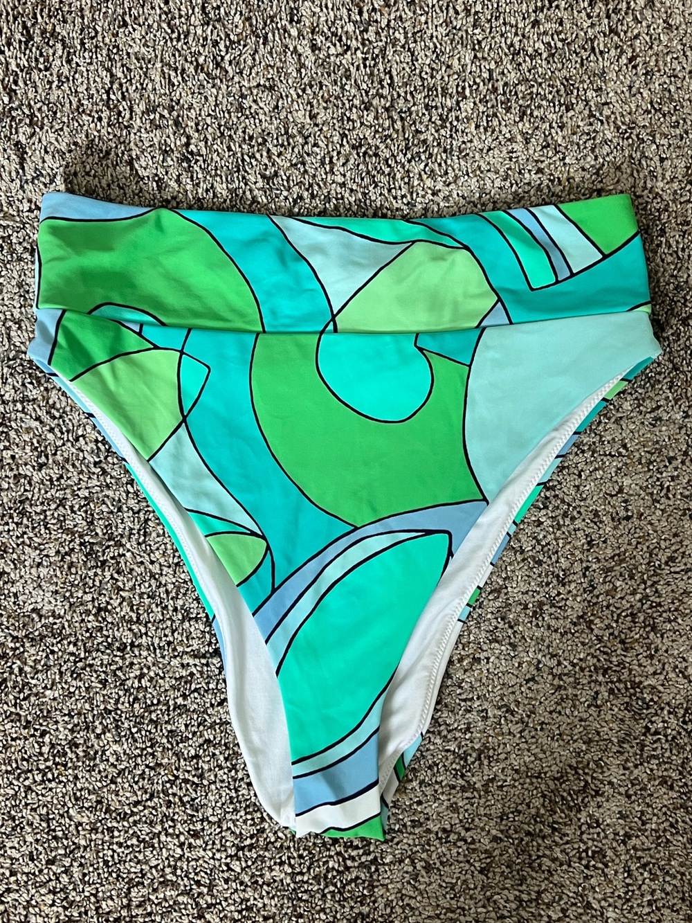 Aerie Geometric High Waisted Swim Bottoms